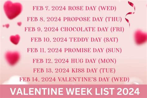 valentine week list photo